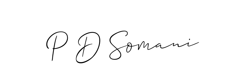 Also You can easily find your signature by using the search form. We will create P D Somani name handwritten signature images for you free of cost using Allison_Script sign style. P D Somani signature style 2 images and pictures png