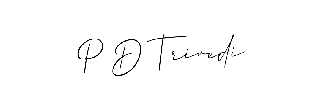 How to make P D Trivedi signature? Allison_Script is a professional autograph style. Create handwritten signature for P D Trivedi name. P D Trivedi signature style 2 images and pictures png