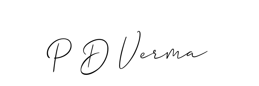 Also You can easily find your signature by using the search form. We will create P D Verma name handwritten signature images for you free of cost using Allison_Script sign style. P D Verma signature style 2 images and pictures png
