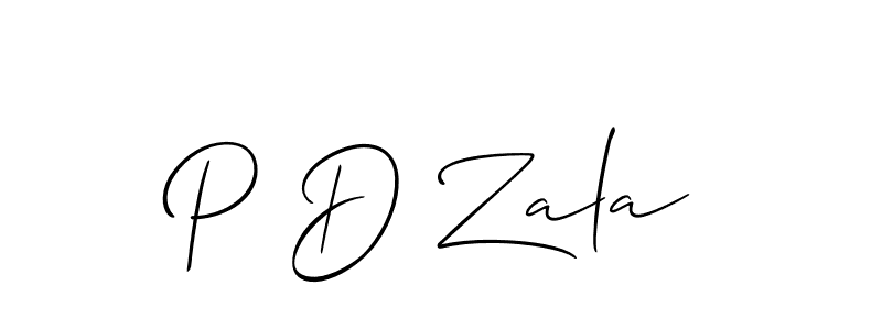 Allison_Script is a professional signature style that is perfect for those who want to add a touch of class to their signature. It is also a great choice for those who want to make their signature more unique. Get P D Zala name to fancy signature for free. P D Zala signature style 2 images and pictures png