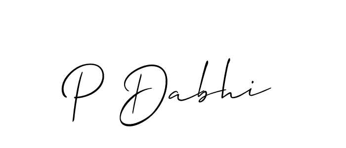 Make a beautiful signature design for name P Dabhi. With this signature (Allison_Script) style, you can create a handwritten signature for free. P Dabhi signature style 2 images and pictures png