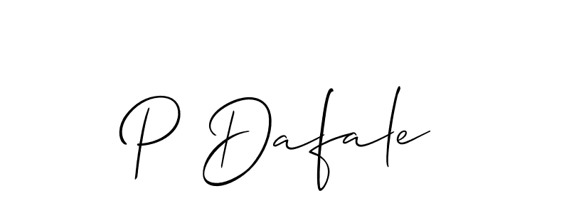 Make a beautiful signature design for name P Dafale. With this signature (Allison_Script) style, you can create a handwritten signature for free. P Dafale signature style 2 images and pictures png