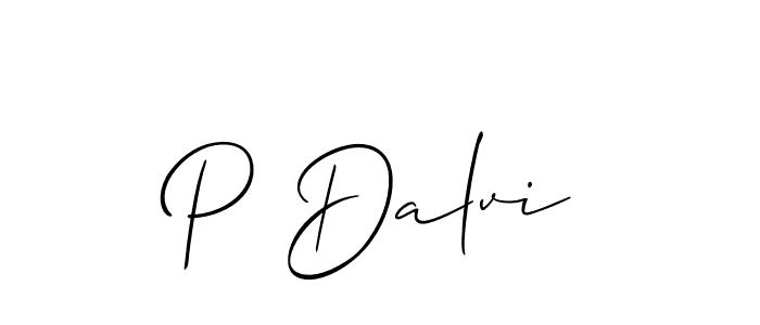 Also You can easily find your signature by using the search form. We will create P Dalvi name handwritten signature images for you free of cost using Allison_Script sign style. P Dalvi signature style 2 images and pictures png