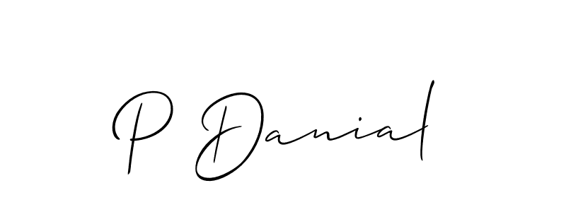 P Danial stylish signature style. Best Handwritten Sign (Allison_Script) for my name. Handwritten Signature Collection Ideas for my name P Danial. P Danial signature style 2 images and pictures png