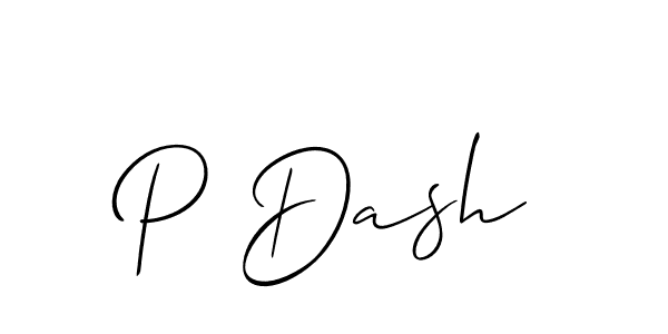 Use a signature maker to create a handwritten signature online. With this signature software, you can design (Allison_Script) your own signature for name P Dash. P Dash signature style 2 images and pictures png