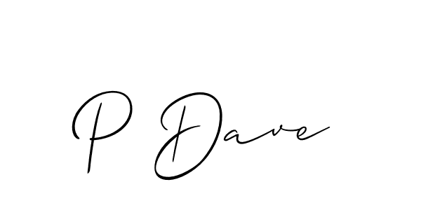 Make a beautiful signature design for name P Dave. With this signature (Allison_Script) style, you can create a handwritten signature for free. P Dave signature style 2 images and pictures png