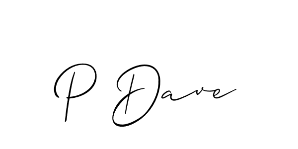 Make a beautiful signature design for name P Dave. With this signature (Allison_Script) style, you can create a handwritten signature for free. P Dave signature style 2 images and pictures png