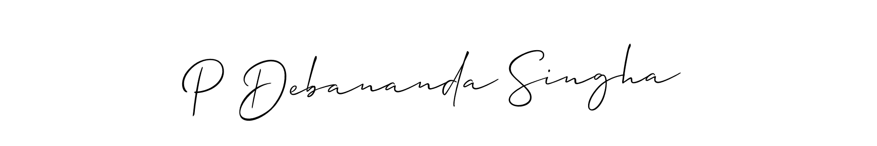 Similarly Allison_Script is the best handwritten signature design. Signature creator online .You can use it as an online autograph creator for name P Debananda Singha. P Debananda Singha signature style 2 images and pictures png