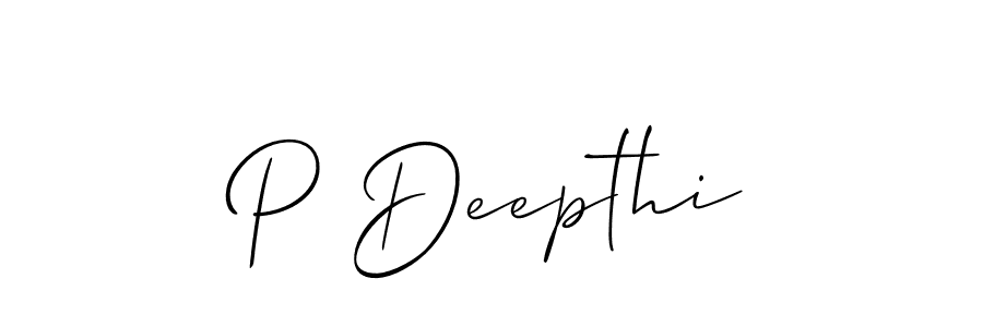 Create a beautiful signature design for name P Deepthi. With this signature (Allison_Script) fonts, you can make a handwritten signature for free. P Deepthi signature style 2 images and pictures png