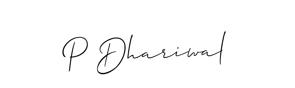 Design your own signature with our free online signature maker. With this signature software, you can create a handwritten (Allison_Script) signature for name P Dhariwal. P Dhariwal signature style 2 images and pictures png