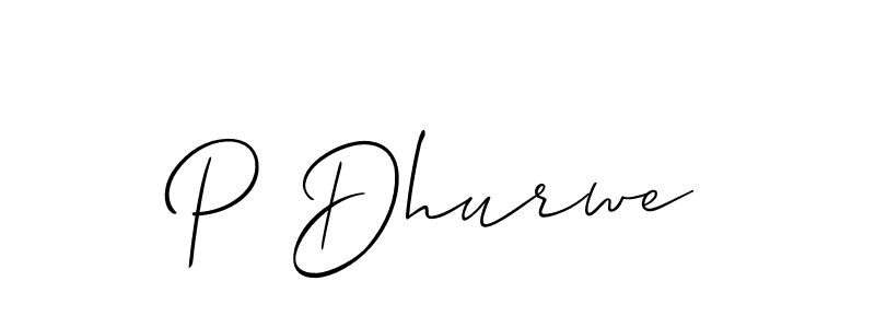 Make a beautiful signature design for name P Dhurwe. With this signature (Allison_Script) style, you can create a handwritten signature for free. P Dhurwe signature style 2 images and pictures png