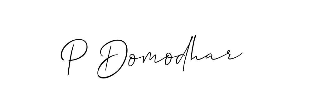 P Domodhar stylish signature style. Best Handwritten Sign (Allison_Script) for my name. Handwritten Signature Collection Ideas for my name P Domodhar. P Domodhar signature style 2 images and pictures png