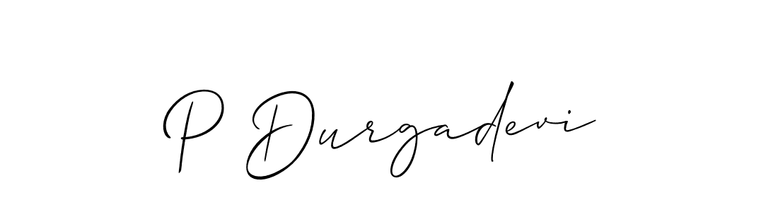 P Durgadevi stylish signature style. Best Handwritten Sign (Allison_Script) for my name. Handwritten Signature Collection Ideas for my name P Durgadevi. P Durgadevi signature style 2 images and pictures png