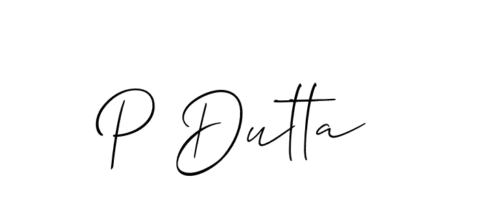 Create a beautiful signature design for name P Dutta. With this signature (Allison_Script) fonts, you can make a handwritten signature for free. P Dutta signature style 2 images and pictures png