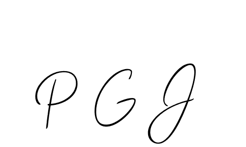 The best way (Allison_Script) to make a short signature is to pick only two or three words in your name. The name P G J include a total of six letters. For converting this name. P G J signature style 2 images and pictures png