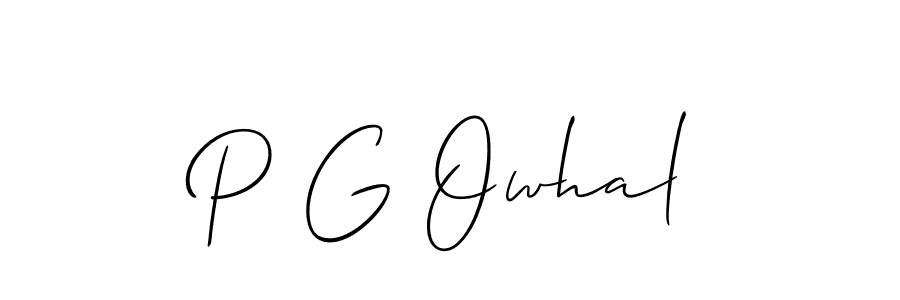 Make a short P G Owhal signature style. Manage your documents anywhere anytime using Allison_Script. Create and add eSignatures, submit forms, share and send files easily. P G Owhal signature style 2 images and pictures png