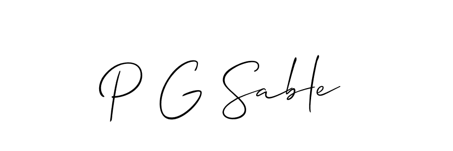 Use a signature maker to create a handwritten signature online. With this signature software, you can design (Allison_Script) your own signature for name P G Sable. P G Sable signature style 2 images and pictures png