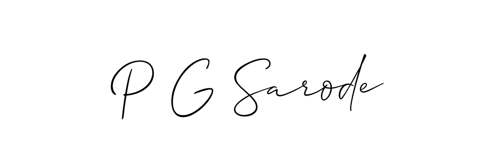 Best and Professional Signature Style for P G Sarode. Allison_Script Best Signature Style Collection. P G Sarode signature style 2 images and pictures png