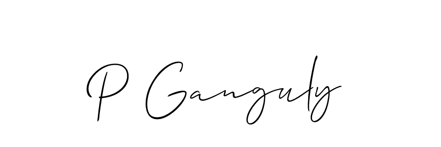 Create a beautiful signature design for name P Ganguly. With this signature (Allison_Script) fonts, you can make a handwritten signature for free. P Ganguly signature style 2 images and pictures png