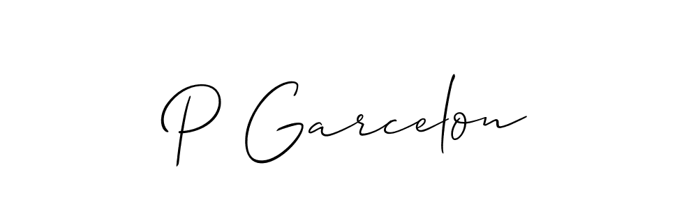 Also we have P Garcelon name is the best signature style. Create professional handwritten signature collection using Allison_Script autograph style. P Garcelon signature style 2 images and pictures png
