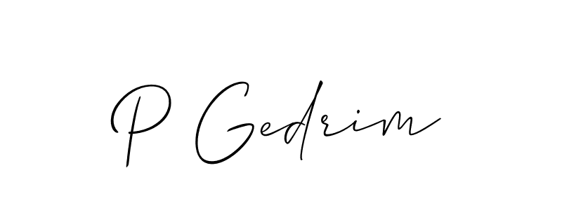 P Gedrim stylish signature style. Best Handwritten Sign (Allison_Script) for my name. Handwritten Signature Collection Ideas for my name P Gedrim. P Gedrim signature style 2 images and pictures png