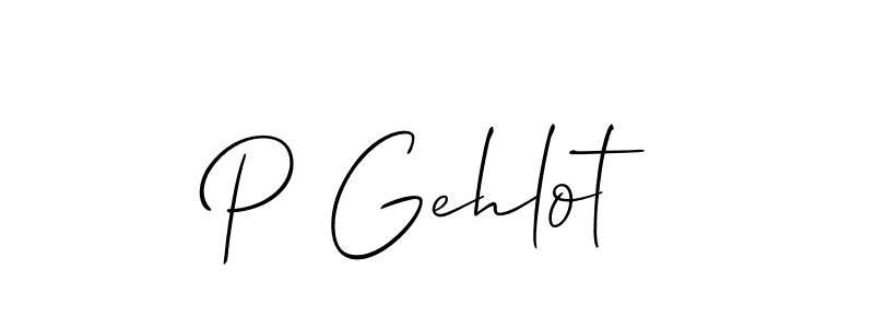 Allison_Script is a professional signature style that is perfect for those who want to add a touch of class to their signature. It is also a great choice for those who want to make their signature more unique. Get P Gehlot name to fancy signature for free. P Gehlot signature style 2 images and pictures png