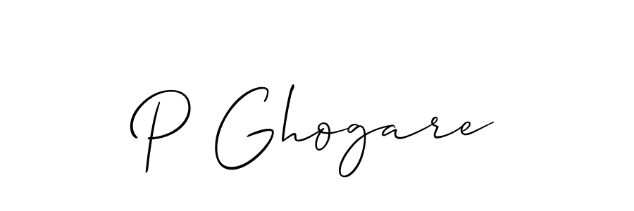 Make a beautiful signature design for name P Ghogare. With this signature (Allison_Script) style, you can create a handwritten signature for free. P Ghogare signature style 2 images and pictures png