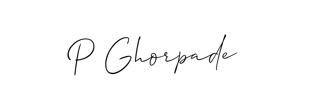 Create a beautiful signature design for name P Ghorpade. With this signature (Allison_Script) fonts, you can make a handwritten signature for free. P Ghorpade signature style 2 images and pictures png