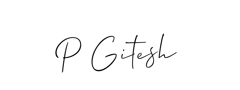 Also You can easily find your signature by using the search form. We will create P Gitesh name handwritten signature images for you free of cost using Allison_Script sign style. P Gitesh signature style 2 images and pictures png