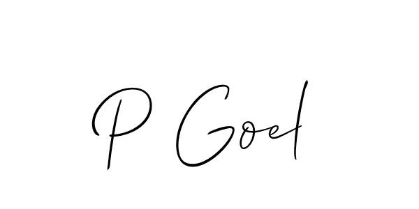 Make a beautiful signature design for name P Goel. With this signature (Allison_Script) style, you can create a handwritten signature for free. P Goel signature style 2 images and pictures png