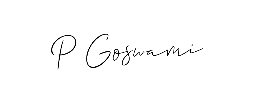 Best and Professional Signature Style for P Goswami. Allison_Script Best Signature Style Collection. P Goswami signature style 2 images and pictures png