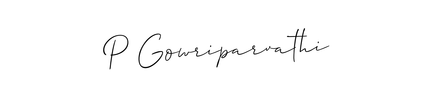 Best and Professional Signature Style for P Gowriparvathi. Allison_Script Best Signature Style Collection. P Gowriparvathi signature style 2 images and pictures png