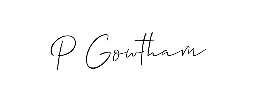 How to Draw P Gowtham signature style? Allison_Script is a latest design signature styles for name P Gowtham. P Gowtham signature style 2 images and pictures png