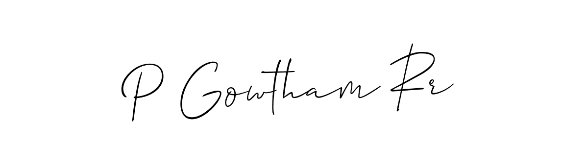 Design your own signature with our free online signature maker. With this signature software, you can create a handwritten (Allison_Script) signature for name P Gowtham Rr. P Gowtham Rr signature style 2 images and pictures png