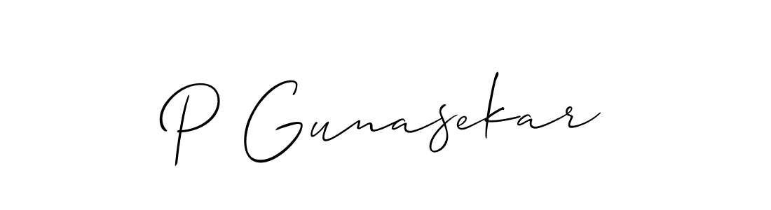 P Gunasekar stylish signature style. Best Handwritten Sign (Allison_Script) for my name. Handwritten Signature Collection Ideas for my name P Gunasekar. P Gunasekar signature style 2 images and pictures png