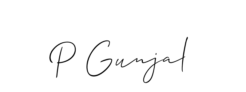 It looks lik you need a new signature style for name P Gunjal. Design unique handwritten (Allison_Script) signature with our free signature maker in just a few clicks. P Gunjal signature style 2 images and pictures png