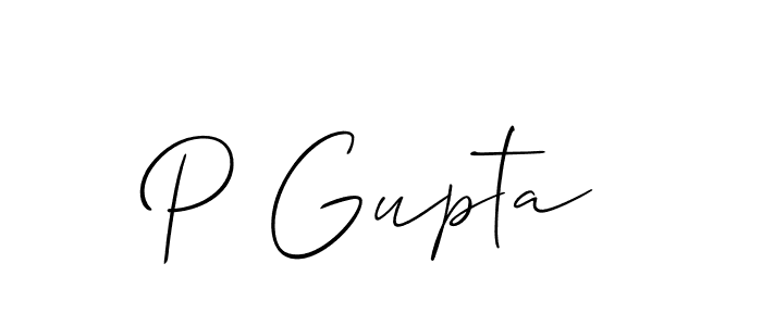 How to make P Gupta signature? Allison_Script is a professional autograph style. Create handwritten signature for P Gupta name. P Gupta signature style 2 images and pictures png