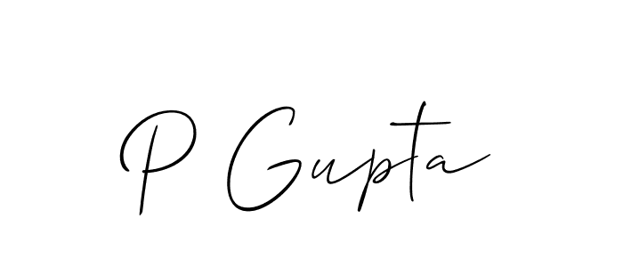 How to make P Gupta signature? Allison_Script is a professional autograph style. Create handwritten signature for P Gupta name. P Gupta signature style 2 images and pictures png