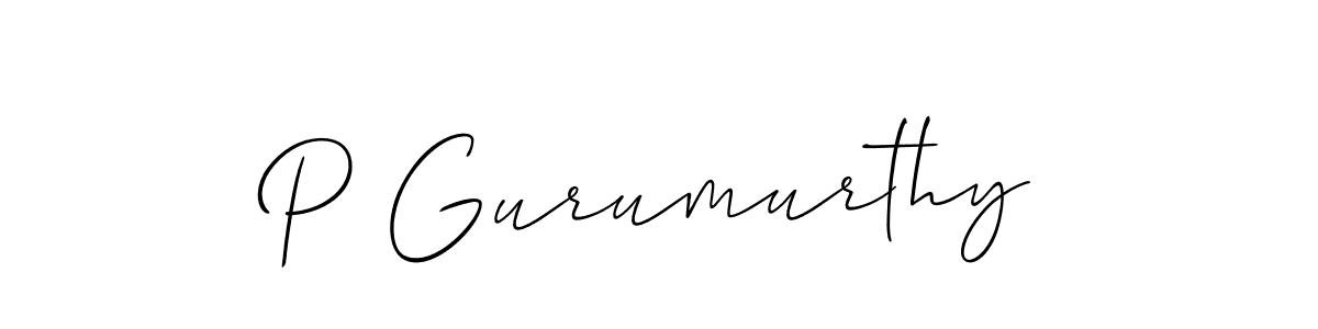Make a beautiful signature design for name P Gurumurthy. Use this online signature maker to create a handwritten signature for free. P Gurumurthy signature style 2 images and pictures png