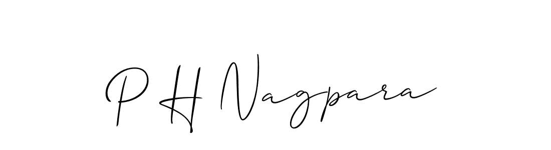 How to make P H Nagpara name signature. Use Allison_Script style for creating short signs online. This is the latest handwritten sign. P H Nagpara signature style 2 images and pictures png
