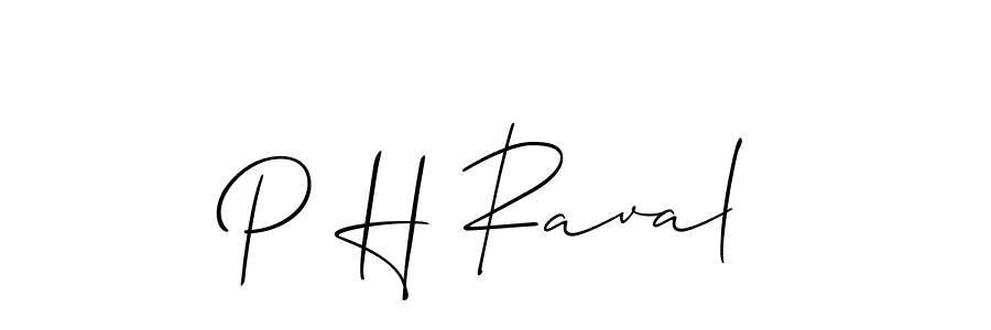 Create a beautiful signature design for name P H Raval. With this signature (Allison_Script) fonts, you can make a handwritten signature for free. P H Raval signature style 2 images and pictures png