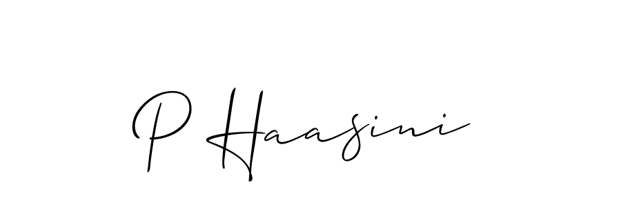 Also You can easily find your signature by using the search form. We will create P Haasini name handwritten signature images for you free of cost using Allison_Script sign style. P Haasini signature style 2 images and pictures png