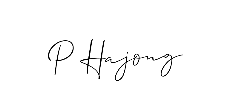 The best way (Allison_Script) to make a short signature is to pick only two or three words in your name. The name P Hajong include a total of six letters. For converting this name. P Hajong signature style 2 images and pictures png