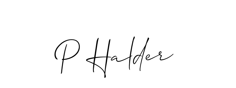 How to make P Halder name signature. Use Allison_Script style for creating short signs online. This is the latest handwritten sign. P Halder signature style 2 images and pictures png
