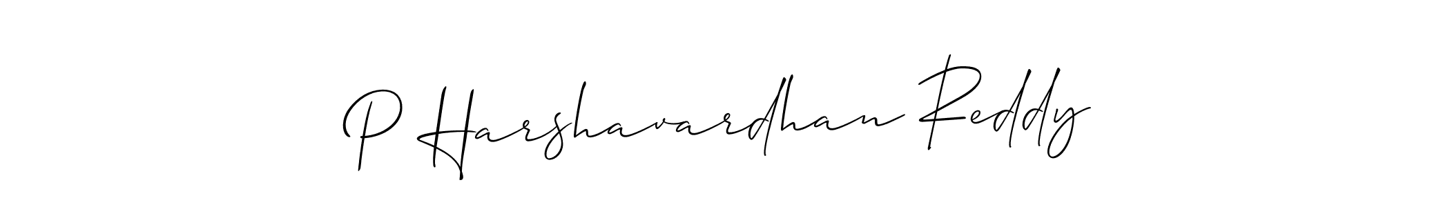 Use a signature maker to create a handwritten signature online. With this signature software, you can design (Allison_Script) your own signature for name P Harshavardhan Reddy. P Harshavardhan Reddy signature style 2 images and pictures png