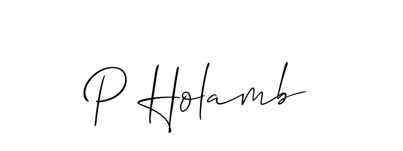 Use a signature maker to create a handwritten signature online. With this signature software, you can design (Allison_Script) your own signature for name P Holamb. P Holamb signature style 2 images and pictures png