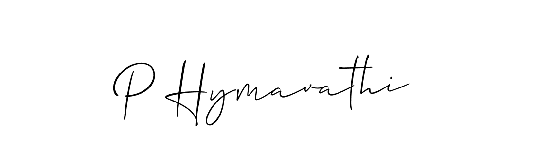 Use a signature maker to create a handwritten signature online. With this signature software, you can design (Allison_Script) your own signature for name P Hymavathi. P Hymavathi signature style 2 images and pictures png