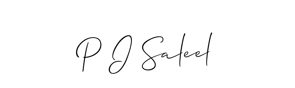 Allison_Script is a professional signature style that is perfect for those who want to add a touch of class to their signature. It is also a great choice for those who want to make their signature more unique. Get P I Saleel name to fancy signature for free. P I Saleel signature style 2 images and pictures png