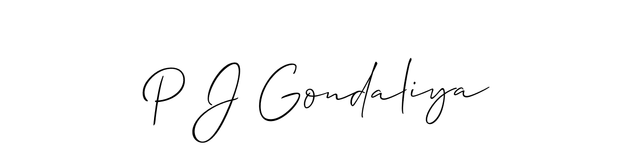 Make a beautiful signature design for name P J Gondaliya. Use this online signature maker to create a handwritten signature for free. P J Gondaliya signature style 2 images and pictures png
