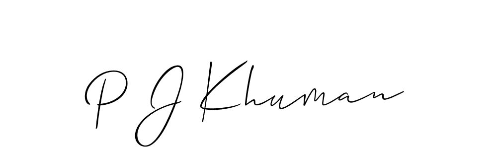 Best and Professional Signature Style for P J Khuman. Allison_Script Best Signature Style Collection. P J Khuman signature style 2 images and pictures png